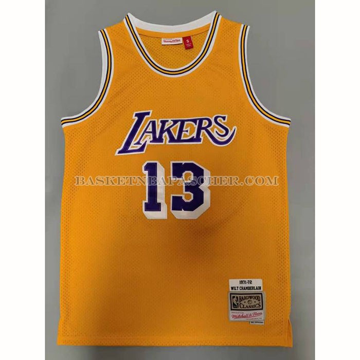 Maillot Los Angeles Lakers Wilt Chamberlain NO 13 Mitchell & Ness 1971-72 Jaune